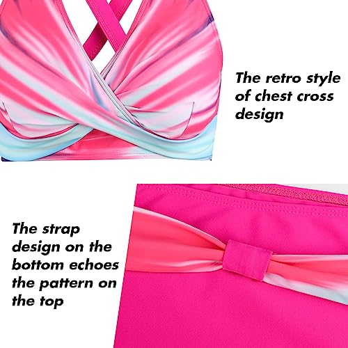 Adigaber, Zwemkleding voor dames, gewatteerde push-up beha, bikini, tweedelig, bloemenprint, verstelbare badkleding, 3XL - Image 4