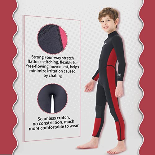 Seaskin Kids Wetsuit voor jongens, 3 mm neopreen full body duikpakken voor surfen zwemmen (jongens fullsuit, 16) - Image 4