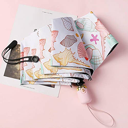 NC Paraplu Anti-UVA Volautomatische Paraplu Kleine Frisse Bloem Zonneparaplu 8-rib Tri-fold Opvouwbare Paraplu Impact Doek Vinyl Coated Zonnige Paraplu Kleine en Draagbare Reizen Paraplu Voor Meisjes