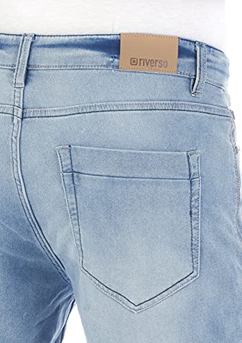 riverso RIVPaul Korte jeansshort voor heren, stretch, korte broek, regular fit, bermuda shorts, zomer, denim, effen, zwart, blauw, grijs, 30, 31, 32, 33, 34, 36, 38, 40, 42, 44, 46, Light Blue Denim - Image 4