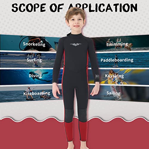 Seaskin Kids Wetsuit voor jongens, 3 mm neopreen full body duikpakken voor surfen zwemmen (jongens fullsuit, 16) - Image 6