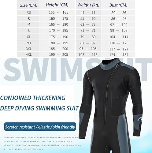 Heren Wetsuit, Ultra Stretch 5mm Neopreen One Piece Warme Zonnebrandcrème Wetsuit Frontrits Voor Watersporten Zwemkleding Lange Mouw, Voor Zwemmen/snorkelen/duiken/surfen, XL - Image 2